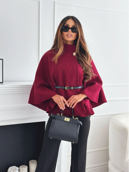 Poncho Tendance Avec Ceinture – Style et Modernité