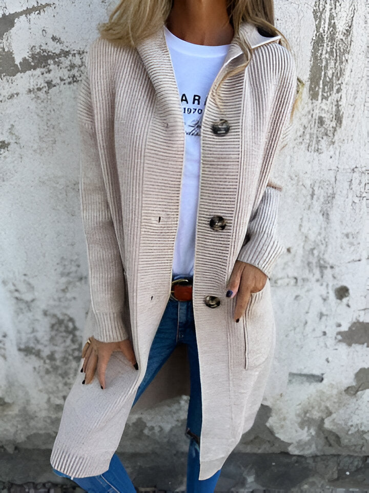 Penelope – Manteau Cardigan Long à Capuche