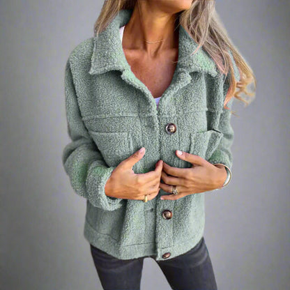 Kaya - Veste en Tissu Sherpa avec Clo à Revers